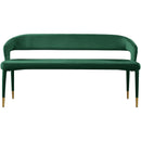  Color_Gold/ Green -- Destiny Green Velvet Upholstered Bench IMAGE 4