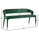  Color_Gold/ Green -- Destiny Green Velvet Upholstered Bench IMAGE 7