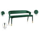  Color_Gold/ Green -- Destiny Green Velvet Upholstered Bench IMAGE 8