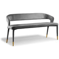  Color_Gold/ Grey -- Destiny Grey Velvet Upholstered Bench IMAGE 1