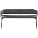  Color_Gold/ Grey -- Destiny Grey Velvet Upholstered Bench IMAGE 3