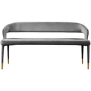 Color_Gold/ Grey -- Destiny Grey Velvet Upholstered Bench IMAGE 4