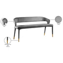  Color_Gold/ Grey -- Destiny Grey Velvet Upholstered Bench IMAGE 8