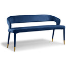  Color_Gold/ Navy -- Destiny Navy Velvet Upholstered Bench IMAGE 1