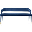  Color_Gold/ Navy -- Destiny Navy Velvet Upholstered Bench IMAGE 4