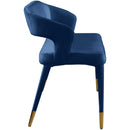  Color_Gold/ Navy -- Destiny Navy Velvet Upholstered Bench IMAGE 5