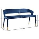  Color_Gold/ Navy -- Destiny Navy Velvet Upholstered Bench IMAGE 7