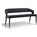  Color_Black/ Gold -- Meridian Destiny Vegan Leather Upholstered Bench IMAGE 1