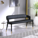  Color_Black/ Gold -- Meridian Destiny Vegan Leather Upholstered Bench IMAGE 2