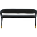  Color_Black/ Gold -- Meridian Destiny Vegan Leather Upholstered Bench IMAGE 3
