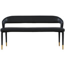  Color_Black/ Gold -- Meridian Destiny Vegan Leather Upholstered Bench IMAGE 4