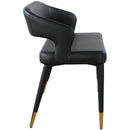  Color_Black/ Gold -- Meridian Destiny Vegan Leather Upholstered Bench IMAGE 5