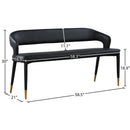  Color_Black/ Gold -- Meridian Destiny Vegan Leather Upholstered Bench IMAGE 7