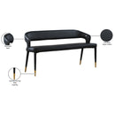  Color_Black/ Gold -- Meridian Destiny Vegan Leather Upholstered Bench IMAGE 8