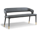  Color_Gold/ Grey -- Destiny Grey Vegan Leather Upholstered Bench IMAGE 1