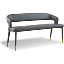  Color_Gold/ Grey -- Destiny Grey Vegan Leather Upholstered Bench IMAGE 1