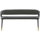  Color_Gold/ Grey -- Destiny Grey Vegan Leather Upholstered Bench IMAGE 3