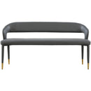  Color_Gold/ Grey -- Destiny Grey Vegan Leather Upholstered Bench IMAGE 4