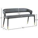  Color_Gold/ Grey -- Destiny Grey Vegan Leather Upholstered Bench IMAGE 7