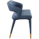  Color_Gold/ Navy -- Destiny Navy Vegan Leather Upholstered Bench IMAGE 5