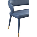  Color_Gold/ Navy -- Destiny Navy Vegan Leather Upholstered Bench IMAGE 6