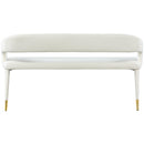  Color_Gold/ White -- Destiny White Vegan Leather Upholstered Bench IMAGE 3