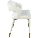  Color_Gold/ White -- Destiny White Vegan Leather Upholstered Bench IMAGE 5