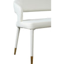  Color_Gold/ White -- Destiny White Vegan Leather Upholstered Bench IMAGE 6