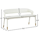 Color_Gold/ White -- Destiny White Vegan Leather Upholstered Bench IMAGE 7