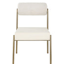  Color_Cream -- Carly Cream Boucle Fabric And Vegan Leather Upholstered Dining Chair IMAGE 4