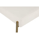  Color_Cream -- Carly Cream Boucle Fabric And Vegan Leather Upholstered Dining Chair IMAGE 5
