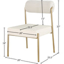  Color_Cream -- Carly Cream Boucle Fabric And Vegan Leather Upholstered Dining Chair IMAGE 7