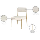  Color_Cream -- Carly Cream Boucle Fabric And Vegan Leather Upholstered Dining Chair IMAGE 8
