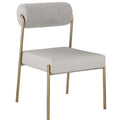  Color_Taupe -- Carly Taupe Boucle Fabric And Vegan Leather Upholstered Dining Chair IMAGE 1