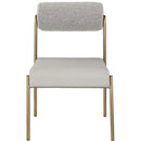  Color_Taupe -- Carly Taupe Boucle Fabric And Vegan Leather Upholstered Dining Chair IMAGE 4