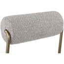  Color_Taupe -- Carly Taupe Boucle Fabric And Vegan Leather Upholstered Dining Chair IMAGE 6