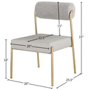  Color_Taupe -- Carly Taupe Boucle Fabric And Vegan Leather Upholstered Dining Chair IMAGE 7