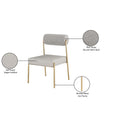  Color_Taupe -- Carly Taupe Boucle Fabric And Vegan Leather Upholstered Dining Chair IMAGE 8
