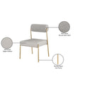 Meridian Carly Taupe Vegan Leather Seat / Boucle Fabric Back Dining Chair IMAGE 8