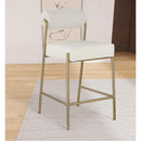  Color_Cream -- Carly Cream Boucle Fabric And Vegan Leather Upholstered Counter Stool IMAGE 2