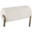  Color_Cream -- Carly Cream Boucle Fabric And Vegan Leather Upholstered Counter Stool IMAGE 6