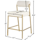  Color_Cream -- Carly Cream Boucle Fabric And Vegan Leather Upholstered Counter Stool IMAGE 7
