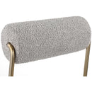  Color_Taupe -- Carly Taupe Boucle Fabric And Vegan Leather Upholstered Counter Stool IMAGE 6