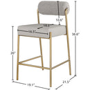  Color_Taupe -- Carly Taupe Boucle Fabric And Vegan Leather Upholstered Counter Stool IMAGE 7