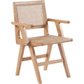  Color_Natural -- Preston Natural Solid Wood And Natural Cane Dining Arm Chair IMAGE 1