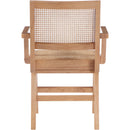  Color_Natural -- Preston Natural Solid Wood And Natural Cane Dining Arm Chair IMAGE 3