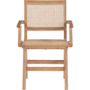  Color_Natural -- Preston Natural Solid Wood And Natural Cane Dining Arm Chair IMAGE 4