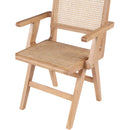  Color_Natural -- Preston Natural Solid Wood And Natural Cane Dining Arm Chair IMAGE 6