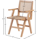  Color_Natural -- Preston Natural Solid Wood And Natural Cane Dining Arm Chair IMAGE 8