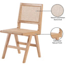  Color_Natural -- Preston Natural Solid Wood And Natural Cane Dining Side Chair IMAGE 9